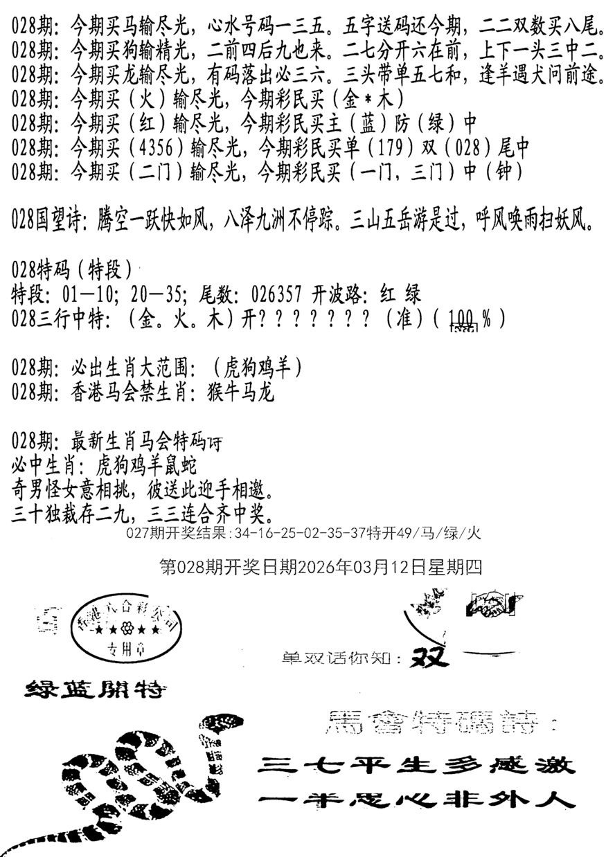 028期蛇报B[图]